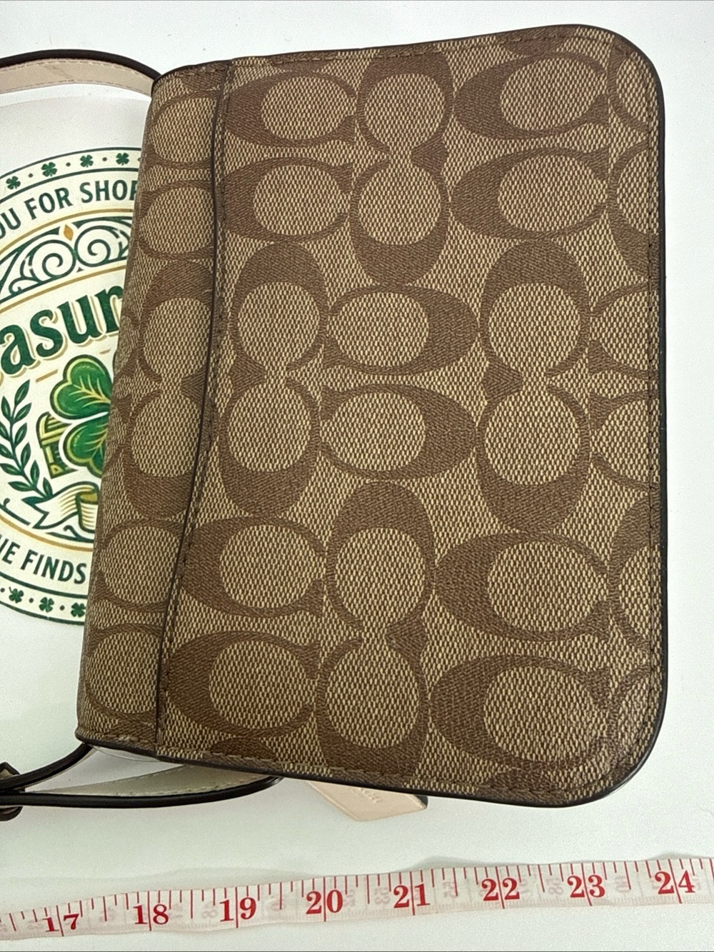 EUC Coach Brown Signature Canvas Crossbody with Cream Strap - Picture 5 of 16
